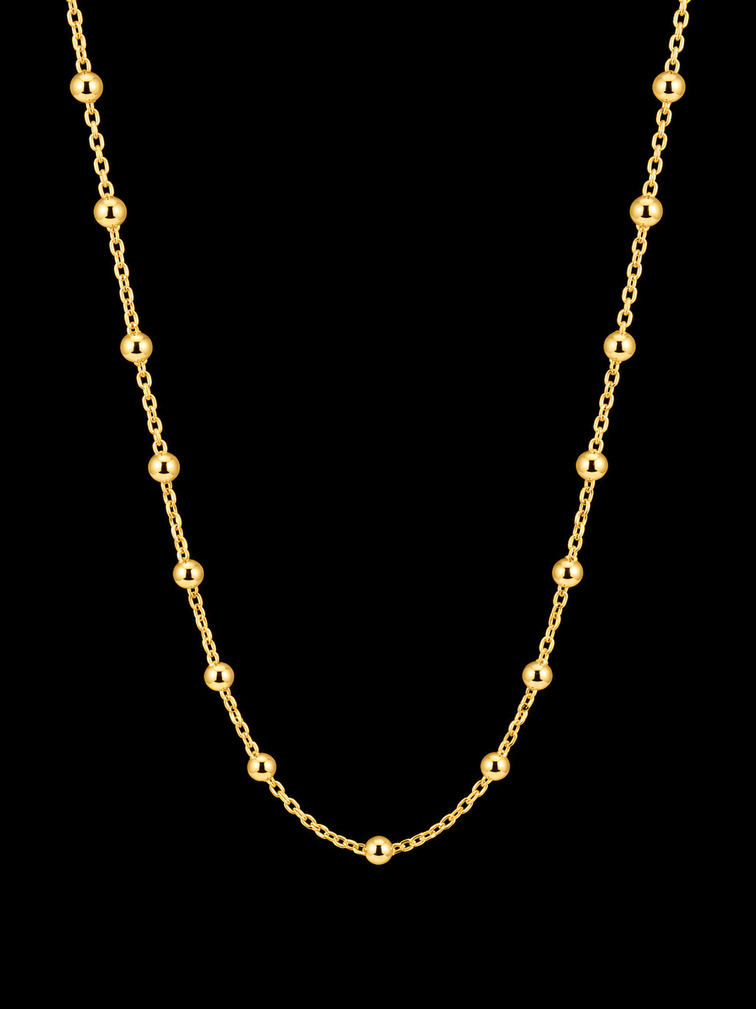 Gold Beaded Satellite Necklace by Silverguy