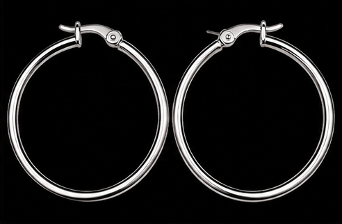 Silver Slim Hoops by Silverguy