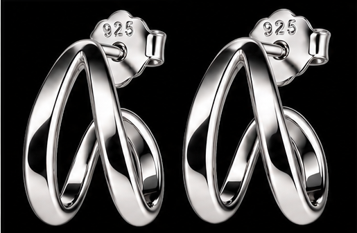 Silver Crossover Hoops by Silverguy