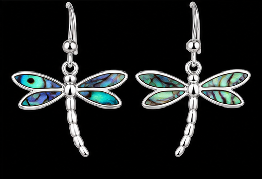 Abalone Dragonfly Drops by Silverguy